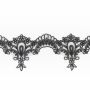 Banda Dantela Brodata, 110 mm, Alb, Negru (8,8 metri/rola) Cod: 13500 - 1