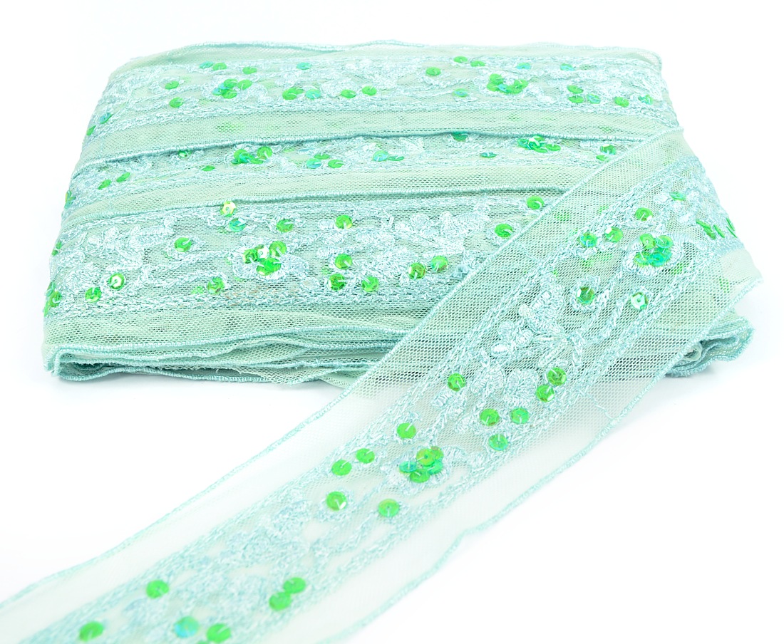 Lace with Sequins, width 60 mm (24,6 meters/roll)Code: LF098