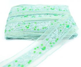 REDUCERI  % - Dantela cu Paiete, latime 60 mm (24,6 metri/rola)Cod: LF098