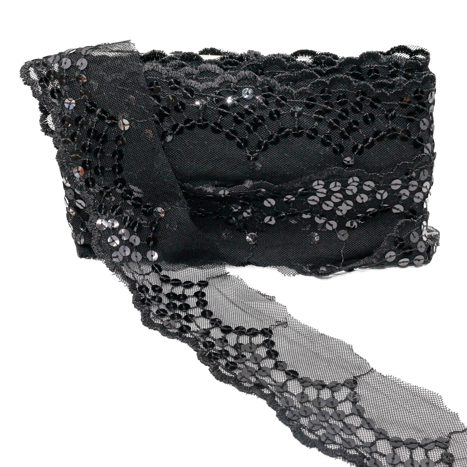 Dantela cu Paiete, latime 60 mm (13 metri/rola) Cod: DANT-MARE-SA