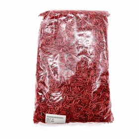 Decorare - Margele Tubulare din Sticla, Rosu  #25 (500 gr/punga)