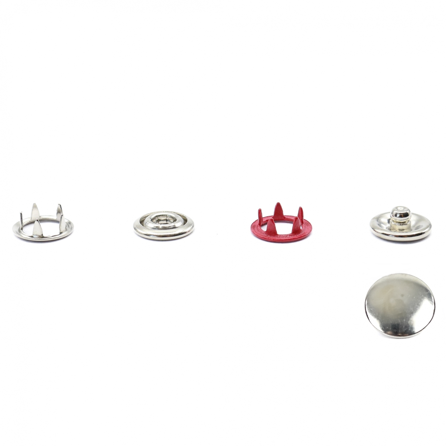 Capse din Metal, 9.5 mm, Rosu (250 seturi/pachet)