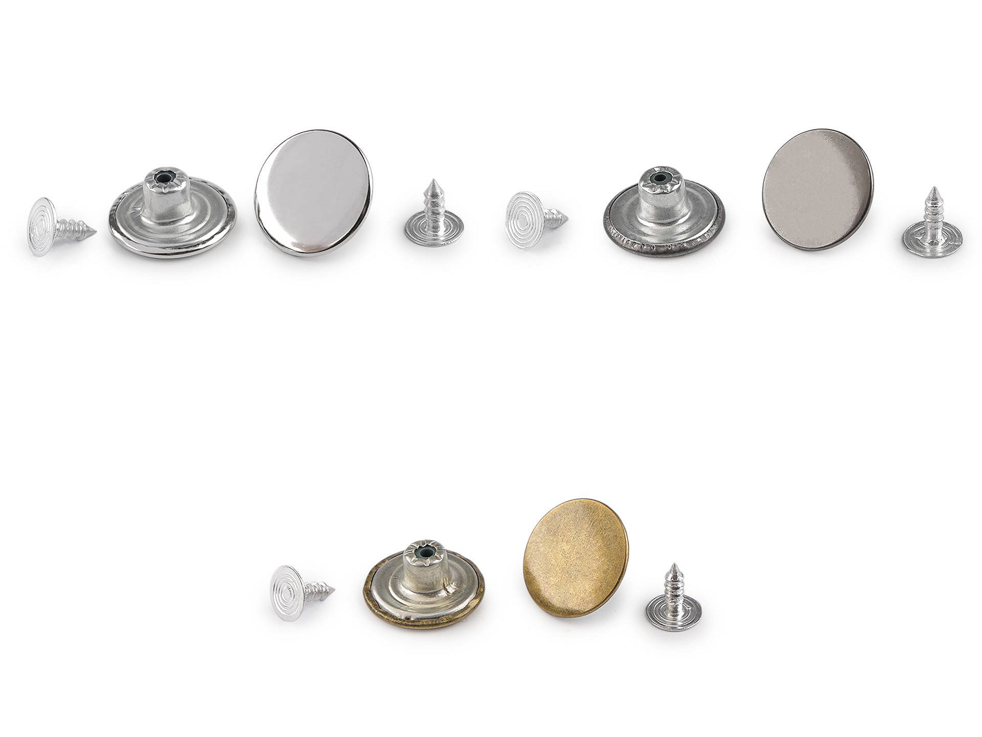 Butoni Jeans, Nasturi Blugi, 17 mm (20 seturi/pachet) Cod: 120835