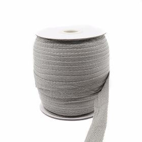Christmas Ribbon, 25 mm (20 m/roll) Code: 430617 - Decorative Cotton Tape, Herringbone, Light Grey, width 20 mm (50 meters/roll)