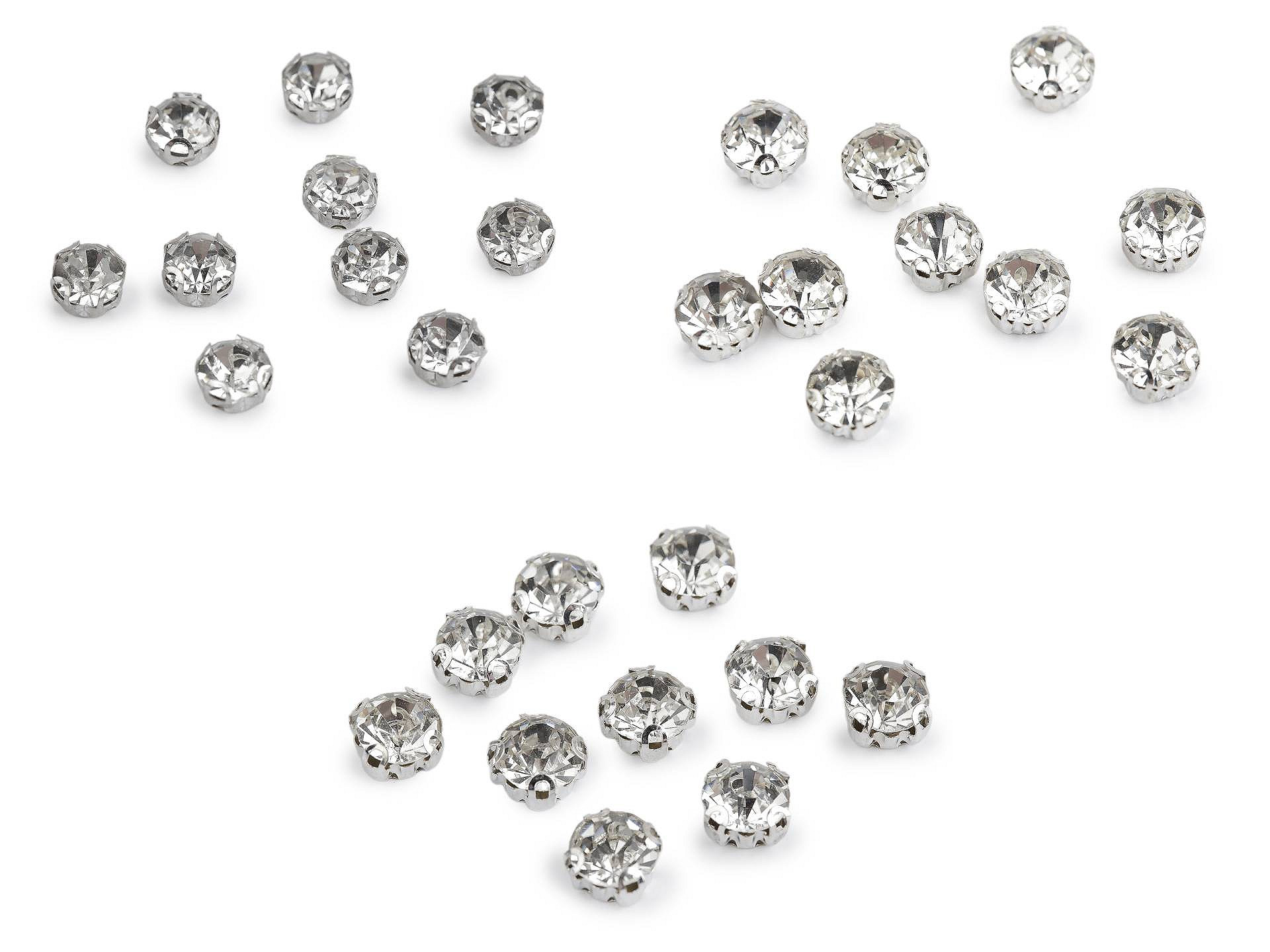 Strasuri de Cusut in Montura Metalica, 6, 7, 8 mm (100 buc/punga) Cod: 340697