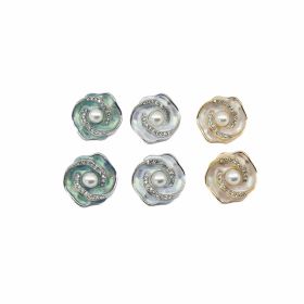 Nasturi decorativi - Nasturi cu Perle si Strasuri, 20 mm (10 bucati/pachet)Cod: BT1638/20