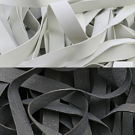 Lamela Metal, 3 mm (100 m/rola) - Elastic din Cauciuc cu Striatii, 6mm, 8mm (1 kg/cutie) Alb si Negru