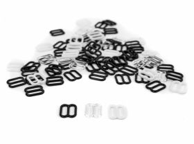 Bra Clasps, Sliders and Hooks - Plastic Bra Slides, 10 mm, White, Black, Transparent (2000 pcs/pack)