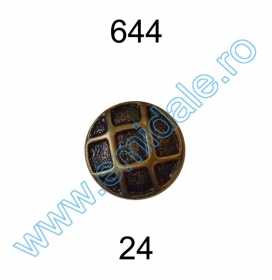 Plastic Buttons JU798, Size 24 (100 pcs/pack) - Metalized Plastic Buttons 644, Size 24 (144 pcs/pack)