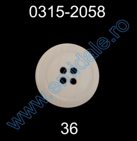 Nasturi cu Patru Gauri B2800/40 (100 buc/pachet) Culoare: Negru - Nasturi Plastic cu Patru Gauri 0315-2058/36 (100 bucati/punga)