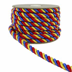 Tricolor Tape and Cord - Three Colors Cord, width 5 mm (25 m/roll)