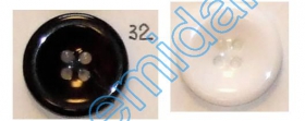 Nasturi cu Patru Gauri 0313-1393/44 (100 buc/punga) Culoare: Negru - Nasturi Plastic cu Patru Gauri 0313-1314/32 (100 bucati/pachet)
