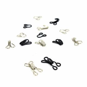 Hook and Eye Clasps, Silver, 15 mm (144 pcs/pack) Code: MB-4P-3P - Hook and Eye Clasps, 18 mm (1728 sets/pack) Code: MB-2143